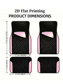 4PCS Pink & Black Geometric Car Floor Mats, Minimalist Premium Non-Slip Washable Interior Accessories, All-Season Absorbent Foot Pads For Sedans SUVs Trucks, Cute Car Decor For Women - A - View 12