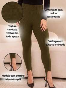 Turim Ribbed Foot Pants - Army Green - View 4