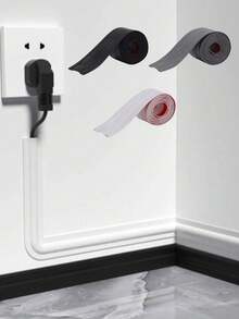 1/3M Soft PVC Floor Cable Protector,Self-Adhesive Wire Concealer Cover For Floor Desk Wall,Durable Cable Management Sleeve,Prevents Tripping Hazard,Easy Install,Suitable For Home Office,Cable Organizer For TV Computer Audio, Floor Cord Hider - A - View 6