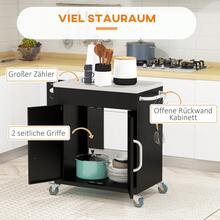 Carrito de Cocina Rodante con Almacenamiento, Gabinete, Estantes Ajustables, para Cocina, Sala de Estar, Comedor, Blanco - Negro + Hierro - Ver 7