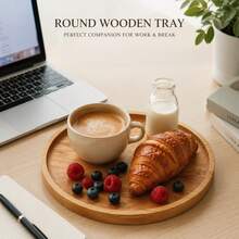 1pc 360° Rotating Solid Wood Turntable Tray, Round Multi-Functional Kitchen Cabinet Spice Storage Rack, Decorative Kitchen Accessory, Suitable For Housewarming, Halloween, Christmas, Graduation And Birthday Gifts - View 12
