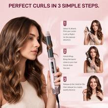 ATOPSKINS Set Pengering Rambut & Sikat Udara Panas Multifungsi 5-in-1, Sisir Pelurus & Pengeriting Otomatis & Sikat Panas dengan Layar Suhu LED, Kontrol Suhu Presisi 3 Tingkat, Hadiah Sempurna untuk Hari Ibu, Hari Valentine, Produk Penataan Rambut Penting untuk Perjalanan, Cocok untuk Semua Jenis Rambut, Berbagai Gaya Rambut dalam Satu Set - MultiWarna - View 5