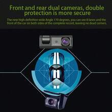 Kamera Dasbor Mobil Tiga Lensa Full HD 1080P, Sudut Pandang Lebar 170° Depan Dalam Belakang Tiga Lensa dengan Penglihatan Malam, Sensor G, Perekaman Berulang, Deteksi Gerakan, Monitor Parkir, Dilengkapi Kartu SD 32GB. - A - View 6