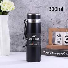 1pc 800/1000ml Large Capacity Portable Stainless Steel Vacuum Insulated Water Bottle, Fashionable Sports Style Multi-Color Cylindrical With Carrying Rope, Suitable For Outdoor Sports Warmth And Cold Protection, Ideal Gift For Anniversary And Holiday - Multicolor - View 13