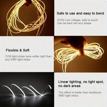 USB Touch Control Dimmable LED COB Light Strip, 3 Color Lights, Flexible For Kitchen, TV Wall Home DIY Lighting, Adjustable LED Light Bar - Multicolor - View 7