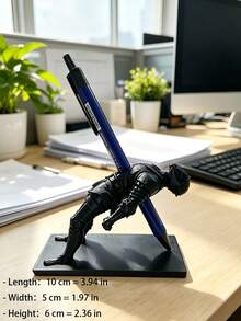 Knight Pen Holder Desktop Decor, Medieval Armor Warrior Pen Stand Resin Figurine, Creative Fun Pencil Storage Rack, Novel Desktop Ornament, Unique Office Supplies, Cool Desktop Accessory Gift For Colleagues, Students, Home And Office Desk Decoration - Multicolor - View 9