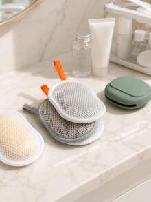 5pcs Set: 4 Soap Foaming Nets + 1 Portable Storage Box With Hanging Rope, Soap Foaming Net, Bathroom Soap Storage Foaming Bag, Includes Portable Storage Bag - Multicolor - View 3