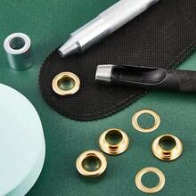 100件 6/8/10mm 圓形金屬雞眼扣混裝 附圖案雞眼工具組 DIY 皮革手工修補 鞋包衣物腰帶帽子配件 - 彩色 - 查看 10
