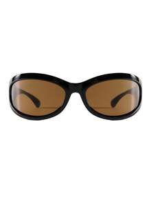 1pc Wrapped Cat Eye Fashion Glasses Y2K Personalized Retro Versatile Casual Glasses Suitable For Daily Wear Street Photography Vacation Travel Autumn/Winter Outfit Summer Beach Accessory Back To School Outfit - Brown - View 5