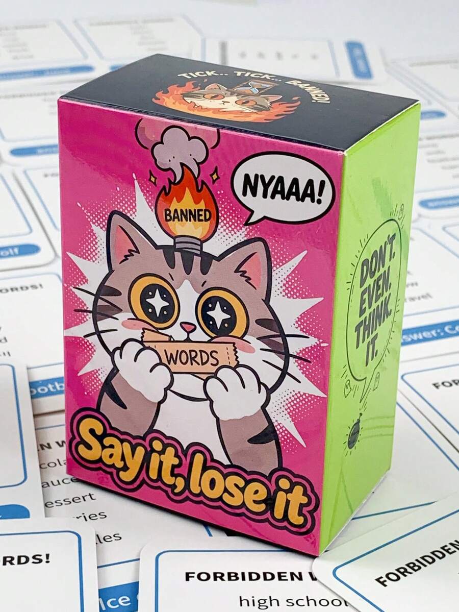 1 Box Say It Lose It Party Card Game - Fun Forbidden Word Challenge For Adult Game Night, Holiday Gatherings & Christmas Party Icebreaker Entertainment