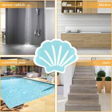 12pcs Bathtub Stickers Non-Slip With Scraper, Shell-Shaped Bathtub Safety Shower Mat, Adhesive Stickers For Bathroom Bathtub, Shower Floor - A - View 7