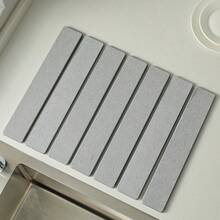 1pc Quick-Drying Dish Drying Mat, Diatomaceous Earth Absorbent Kitchen Countertop Storage Mat, Rollable Dish Drying Rack, Non-Slip Sink Side Mat - Multicolor - View 7