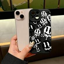 Phone Case: Eerie Dripping Smiles Visual Impact Frosted Phone Case Skin Friendly Feel Lens Full Coverage Drop Protection For IPhone 17 16 15 13 11 16 Pro 17 Pro Max 12 Pro 14 Pro Max 15 Pro Max 16 Plus 17 Air X XS And XS Max Great Gift Pick - 黑色 - 查看 3