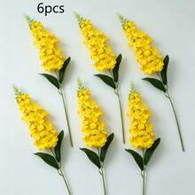 1pc Realistic Soft Yellow Hyacinth Artificial Flower, Suitable For Spring Home Decor, Dining Table And Farmhouse Floral Arrangement Faux Flower Stem - Yellow - View 11