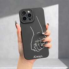 Phone Case: Couple Locks Pattern UV Printing Angel Eyes Soft Phone Case Phone Shell Matte Phone Cover 360 Degree Full Protection For IPhone 11 12 13 14 Pro Max 15 XR X/ XS 7 8 Plus SE  For Smartphone - Black - View 1