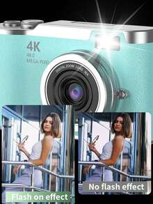 Cámara Digital Compacta de Bolsillo con Enfoque Automático 48MP 4K Detección Facial Zoom Óptico 18x Pantalla de 2.8 Pulgadas Batería Recargable, Esencial para Viajes, (Con Juego de Cristal - Púrpura) - Set de cristales morados LK-007 - Ver 4
