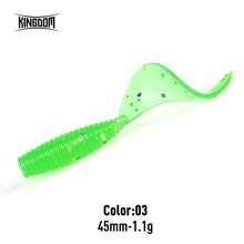KINGDOM Curly Tail Soft Bait 35mm 45mm 55mm PVC Worm Fishing Lure Sinking Soft Plastic Grub Bait Fish Scent Flexible Tail Bass Lure For Freshwater Fishing Texas Rig Jig Head - Multicolor - View 11