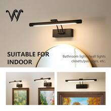 wamblz Wireless Rechargeable Picture Light With Remote Control, Three-Color Changing, Dimmable Timer Battery Operated Wall Light CRI90+, Suitable For Bedrooms, Living Rooms, Studies, Hallways, And Gallery Black - Black - View 2
