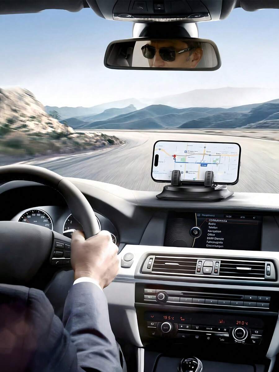 Multifunctional Phone Holder For Car With Firm Grip To Avoid Falling Mount Dash Mounted Holders Phone Holders For Commuters Universal Automobile Cradle For Road Trippers For Highway Phone Car Essentials Accessories For Women Men Car Things Car Decor