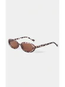 Noxbound 6pcs Plastic Leopard Print Oval Full Frame Fashion Glasses, Suitable For Various Face Shapes - Color - View 5
