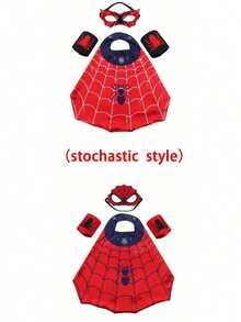 4pcs Superhero Cape Mask Wrist Guard Set, Role-Playing Costume Dressing Set, Suitable For Birthday Parties, Halloween (Stochastic Style) - Multicolor - View 9