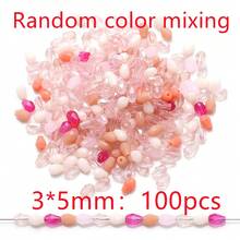 100颗/包 3*5mm 中心孔水滴形玻璃珠，颜色混装，DIY珠宝制作材料，适用于鞋子、衣服、帽子、包包、配饰、头饰、腰链、钥匙扣、手机挂件等。 - 3*5mm中孔水滴 - 查看 19
