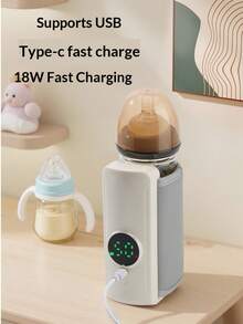 Portable Baby Bottle Warmer, Suitable For Travel And On-The-Go Use, Fast Heating, Battery Life Up To 5 Hours, Precise Temperature Control, Equipped With 2000mAh Large Capacity Battery - Multicolor - View 7