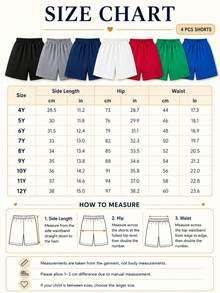 4pcs/Set Kids And Young BoyMesh Sports Shorts, 4 Random Colors From 7 Available, Suitable For Daily Training And Basketball - Multicolor - View 4