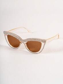 1 Pair Rhinestone Cat Eye Women's High-End Personalized Party Fashion Glasses - Multicolor - View 6