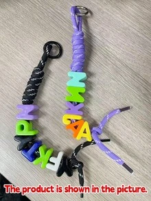 Llavero de cuentas de letras acrílicas personalizadas DIY - Llavero de cuentas de letras acrílicas de colores personalizado, llavero de cuerda tejida adecuado para bolsos y llaves, llavero de cuentas de letras con nombre personalizado - Llavero de cuentas de letras acrílicas de colores personalizado, accesorio de decoración de bolso de cuerda tejida y llavero, llavero de cuentas de letras personalizado DIY - Llavero de cuentas de letras acrílicas de colores personalizado, llavero de cuerda tejida regalo para amigos y familia - multicolor - Ver 10