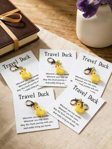 10pcs Cute Yellow Ducklings With Cards Printed With Encouraging, Comforting Or Inspirational Words To Express Love And Care - Multicolor - View 3