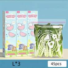 15/20/30/40/50/55/60个加厚食品储存袋，密封冷冻袋，适用于冰箱、水果蔬菜、厨房收纳 - 透明 - 查看 29