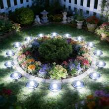 Solar Buried Ground LED Well Lights, Mini In-Ground Disk Spot Lamps, Waterproof Recessed Pathway Lights, Whimsical Landscape Ornament For Garden Lawn Yard Border Decoration - Black - View 3
