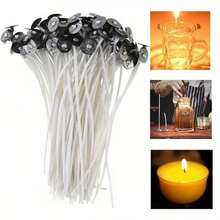 100 Piece Set Of Candle Wick, Smoke-Free Candle Wick With Stickers And Wick Locator, Candle Making Accessories, Suitable For Candle Making, DIY Candle Craft, And Handmade Candle Materials, With Multiple Sizes To Choose From - A - View 1