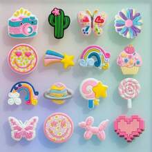 16pcs Cute Japanese Style PVC Shoe Charms, Colorful Mixed Sweet Natural Theme, Suitable For Sandals, Clogs DIY Accessories - Multicolor - View 3