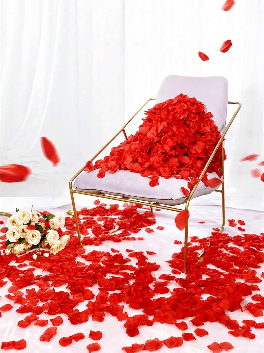 5000片仿真玫瑰花瓣,模擬玫瑰花瓣,浪漫手工散裝花瓣,無紡布材質,分層花瓣,散裝花瓣,告白花瓣 - 彩色 - 查看 1