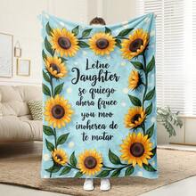 Soft Sunflower Throw Blanket Coastal Nautical Stripes Anti-Pill Microfiber Printed Throw – Rustic Home Decor Accent - Multicolor - View 2
