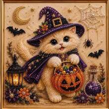 1pc New Halloween Pearl Painting Handmade DIY Sticker Decorative Painting Material Kit Set (Random Style) - Multicolor - View 5