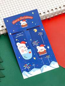 Winter Cartoon Snowman Magnetic Book Clip Christmas Reading Stationery Gift - A - View 15