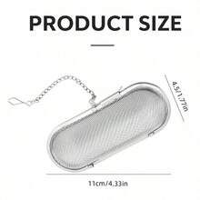1/2pcs Stainless Steel Reusable Seasoning Strainer, Capsule Tea Infuser, Spice Ball Box With Chain Hook, Soup Filtration Net, Suitable For Loose Leaf Tea, Stew, Brine, Hot Pot, Home Kitchen And Catering Use - Silver - View 2