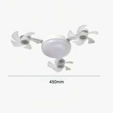 Ventilador de Teto Lustre LED E27 Silencioso com Controle Remoto 3 Mini Helices Integradas Bivolt - Branco - Visão 12