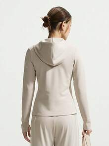 Nike 女款 AS W NK CHILL KNIT 長袖拉鍊連帽針織運動衫 IM8380-236 - 棕色 - 查看 2