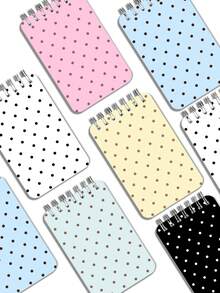 New Polka Dot Pattern Mini Loose-Leaf Notebook - Portable Pocket Size, Suitable For Writing, Memo, Diary, Study And Office, Thoughtful Gift For Teachers On Teacher's Day, Also Great Gift For Graduation, Birthday, Back To School Essential, Back To School Season, Back To School Must-Have, Christmas Gift (Mini Size) - Multicolor - View 4