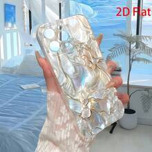 1pc Minimalist Shell Marble Pattern High Transparency Phone Case, Anti-Fall Anti-Scratch Anti-Fingerprint Transparent TPU Soft Shell, Camera Lens Protection Compatible With Apple, Nothing, Pixel, Protective Case - Multicolor - View 5