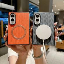 Magnetic Foldable Screen Protective Case Compatible With Samsung FOLD8 8U, Minimalist Design - Orange + Standard Front Cover - View 4