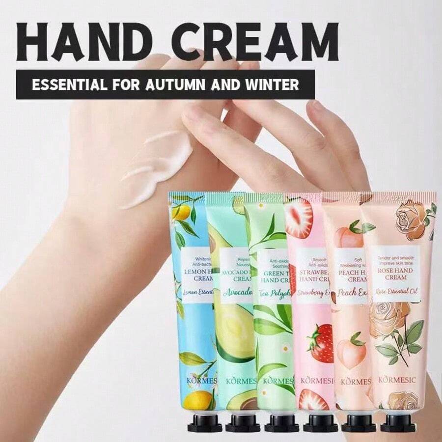 10-Piece Deep Hydrating Hand Cream Set For Pore Refining, Skin Smoothing, And Fine Line Reduction For Dry, Rough Hands - Plants and Fruits - View 1