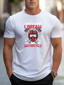 Men's Pure Cotton Short Sleeve T-Shirt Casual Summer Daily Wear Regular Fit Crew Neck Breathable Basic Top - 白色 - 查看 1