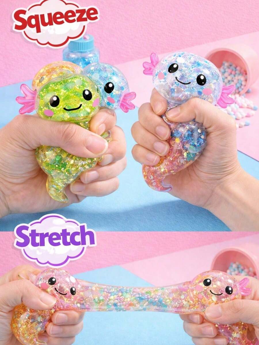somoving 1pc Axolotl Squishy Maltose Squeeze Toys, Relax Sensory Fidget Toys, Fun Party Gifts & Classroom Rewards For Boys Girls - Multicolor - View 1