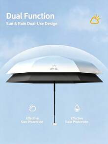 19cm/7.5in Mini Folding Umbrella, Portable Outdoor Sun Umbrella With Storage Bag, UV Protection Sunshade, Sun Protection Product, 6 Ribs + Thick Black Rubberized UV Coating, Travel Essential, Perfect For Outdoor, Travel, Summer Sun Protection, Windproof And Waterproof - Multicolor - View 3