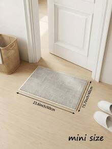 1pc Light Gray Minimalist Living Room Rug, Suitable For Kitchen, Dining Room, Bedroom, Room Holiday Decor, Indoor/Outdoor, Office, Lobby, Non-Slip Doormat, Bathroom Rug, Hallway, Study Gaming Area Rug - Light Grey - View 13